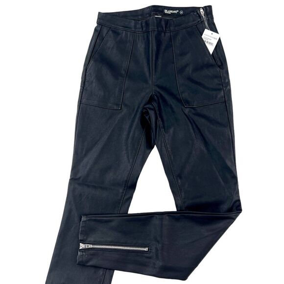 Blank NYC Pants - New Blanknyc Women Black Slim Pants Faux Leather Leggings Zipper Back US 25